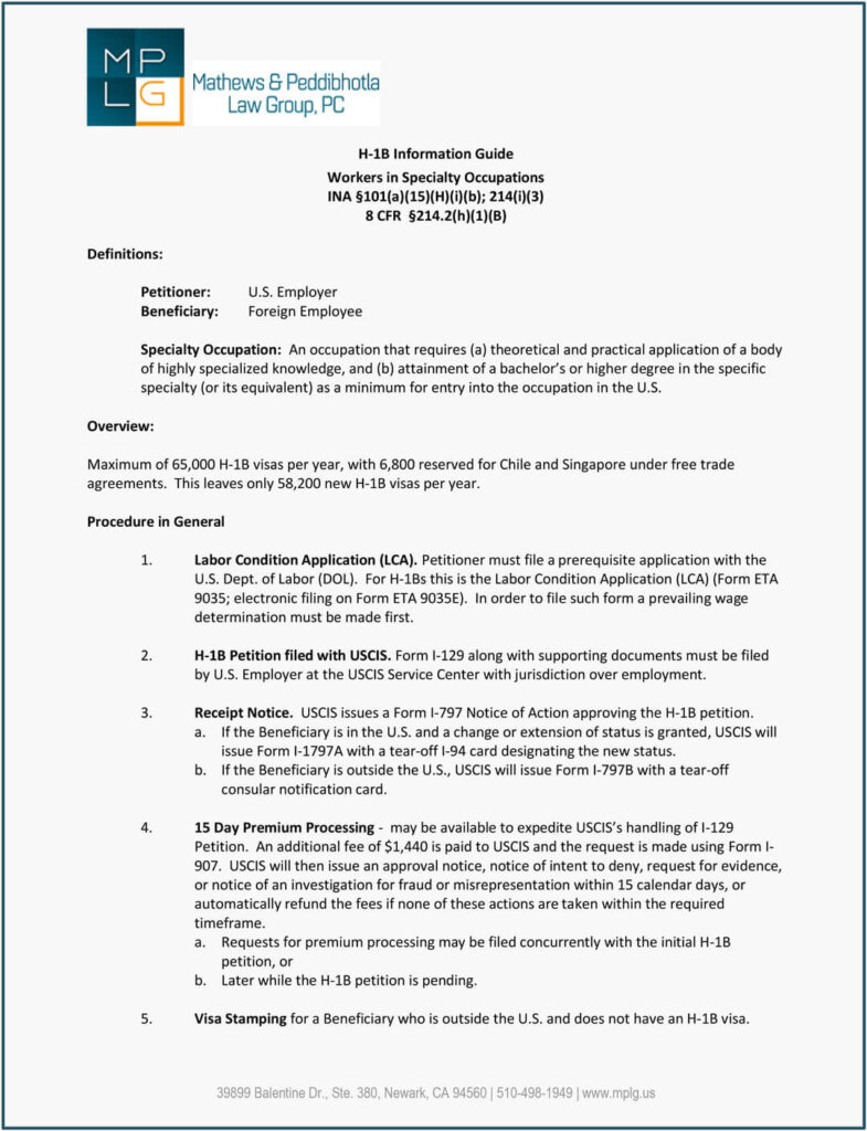 H 1b Visa Mplg